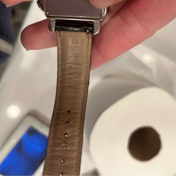 MICHELE Deco Stainless Diamond Watch With Addl Black Alligator Watch Band - Picture 10 of 14